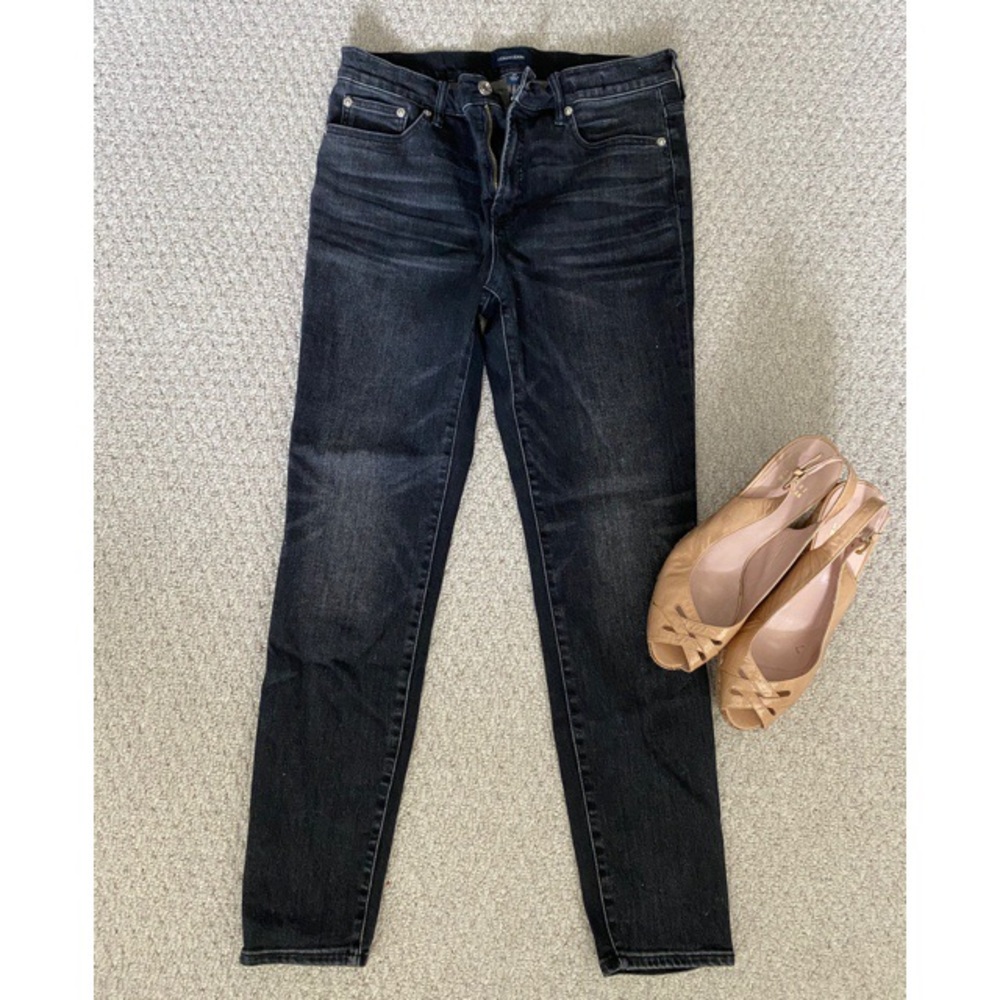J Crew 9” toothpick dark jeans